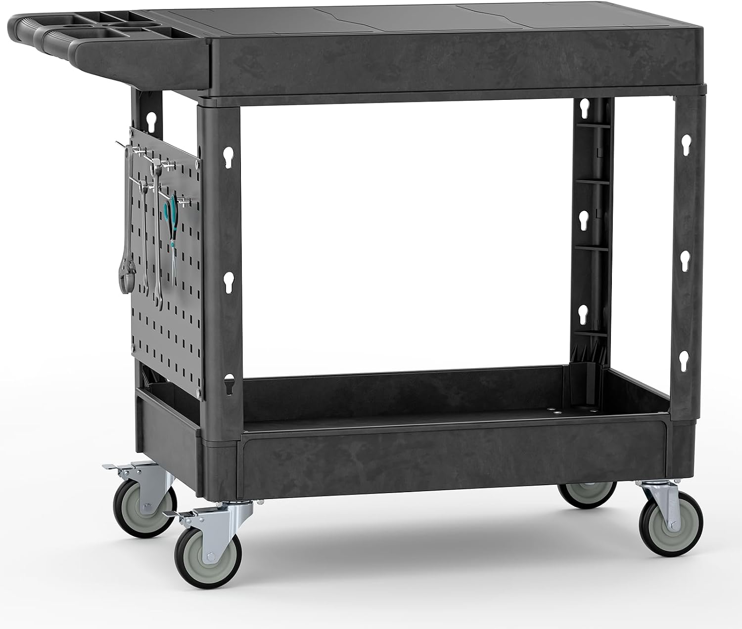 Workshop Tools.Hanging Board - Heavy Duty 2-Shelf Flat Top Wheeled