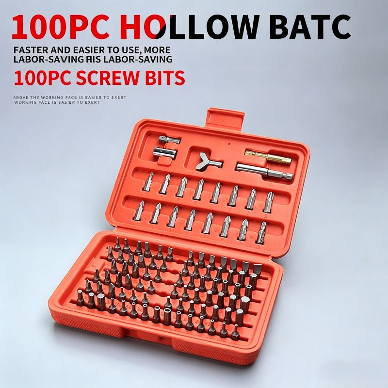 Tools Use In Workshop - 100PCS Screwdriver Bit Set, Hollow Security