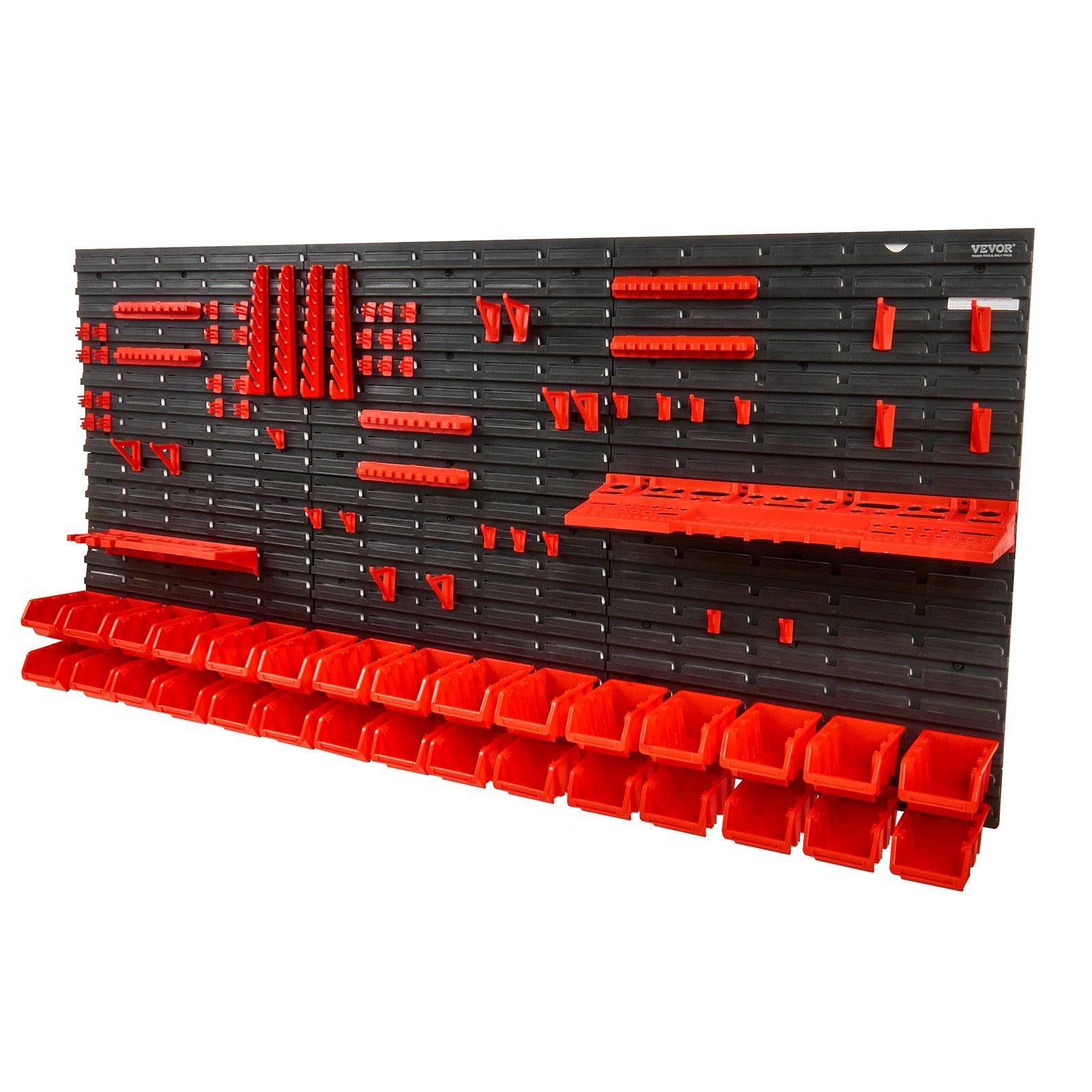 Workshop Tools Rack - Wall Mounted 30-Bin Hardware Organizer Plastic