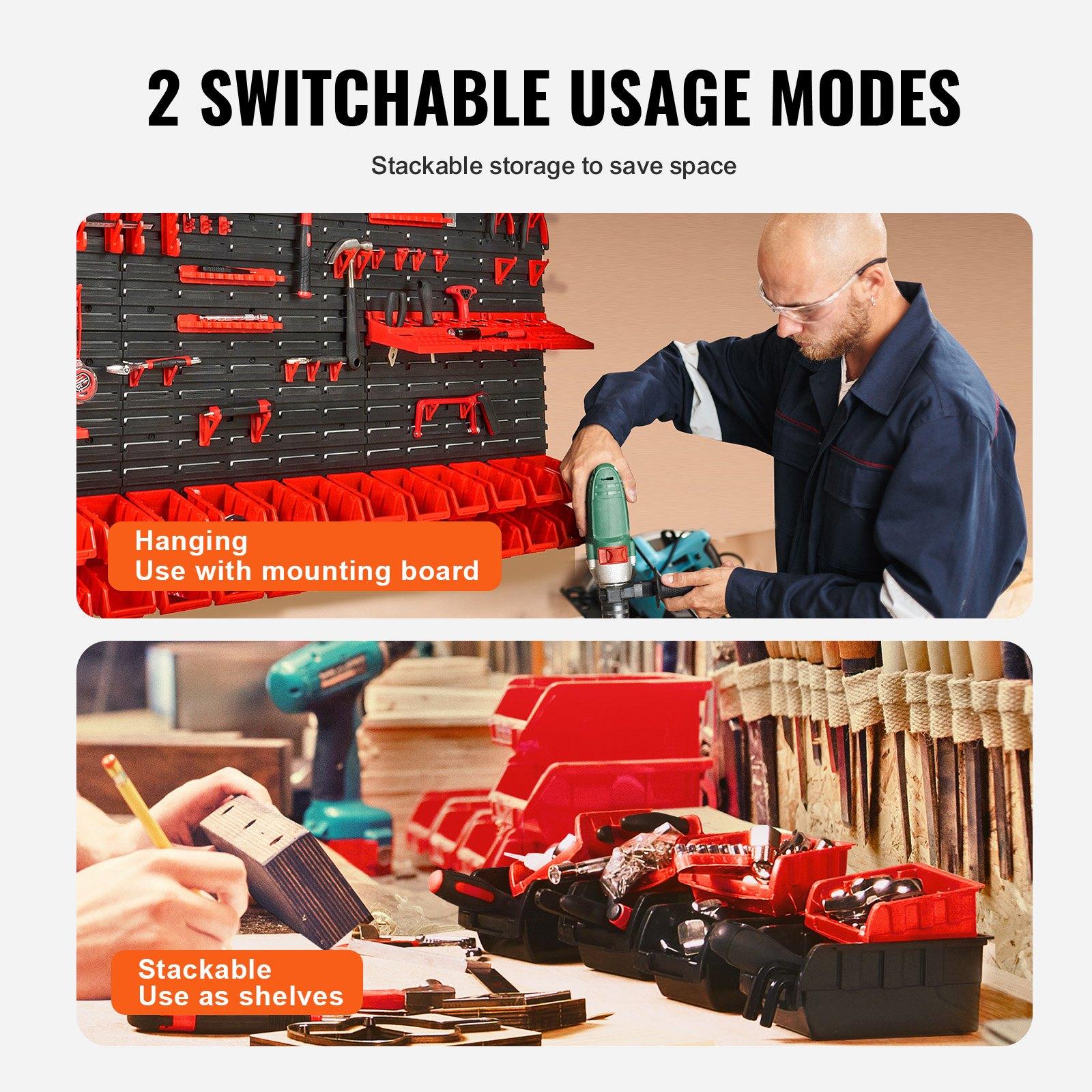 Wall Mounted 30-Bin Plastic Pa - огляд і ціна Workshop Tools Rack