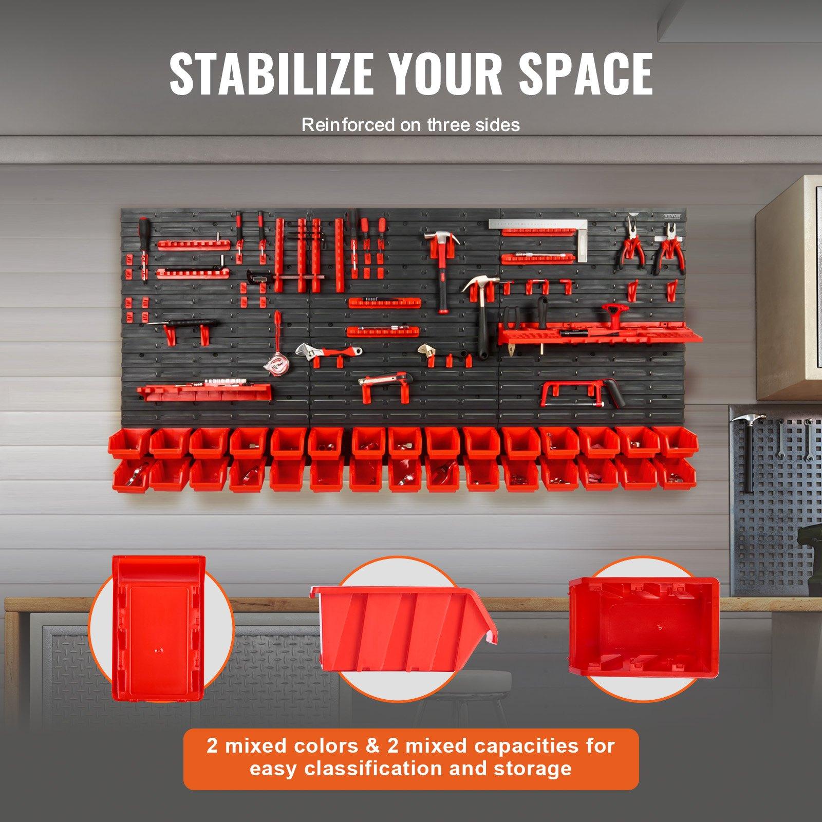 Wall Mounted 30-Bin Plastic Pa - огляд і ціна Workshop Tools Rack