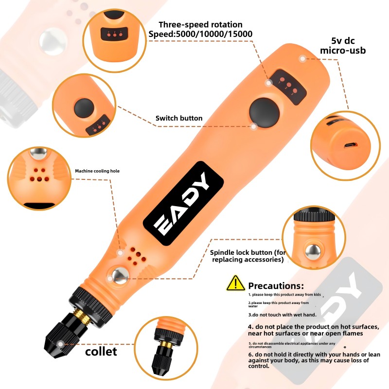 USB Cordless Rotary Tool Kit – - огляд і ціна Workshop Tools Diy