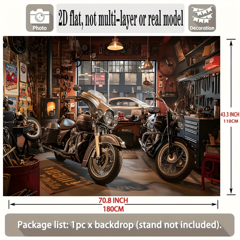 Motorcycle Garage Tapestry Cla - огляд і ціна Workshop Tools Hanging