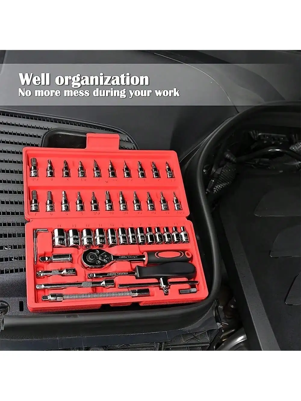 46 Piece 1/4 Inch Drive Socket - огляд і ціна Tool Chest Cabinet