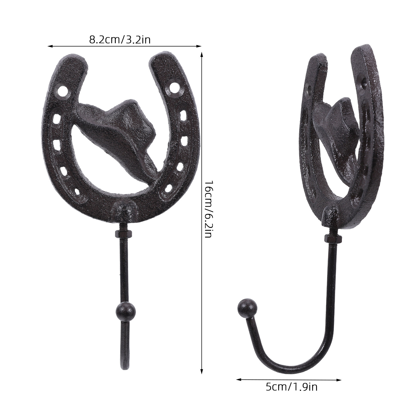 Solid Iron Hooks with Screw Mo - огляд і ціна Workshop Tools Hanging